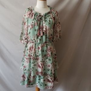 NEW Max & Ash Floral Print Mini Babydoll Dress